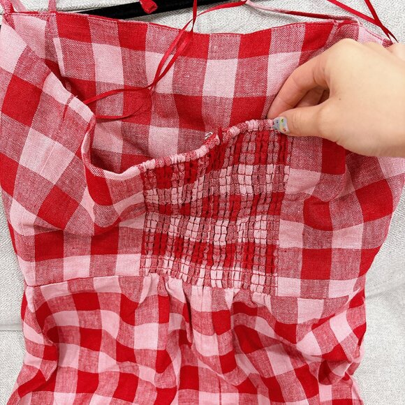 Reformation Red and Pink Checkered Dress - Picture 6 of 9